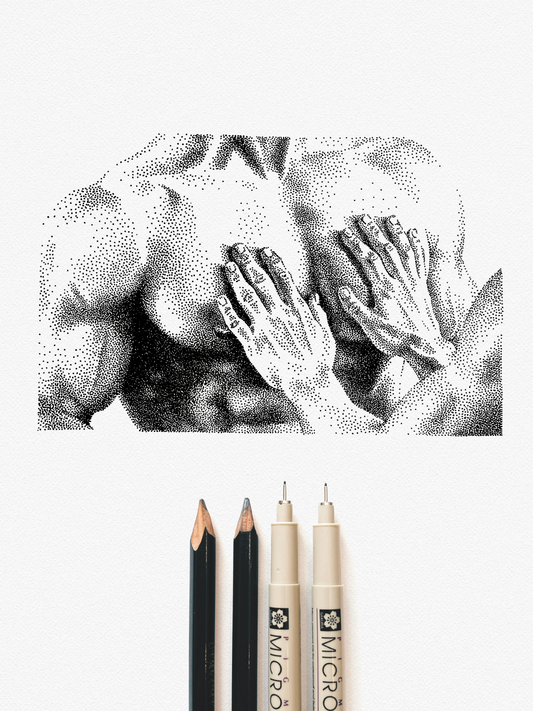 Hands All Over - Original Drawing